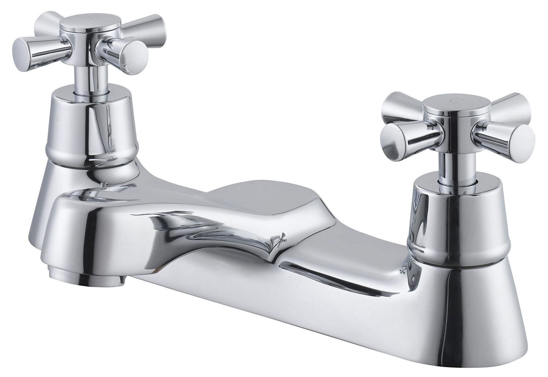 (SH1019) Crystal Chrome finish Bath mixer tap. This traditional crosshead design bath mixer tap... - Image 2 of 2
