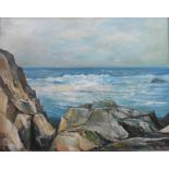 Seascape Scottish Coastal view Original oil painting by Scottish artist Torquil Macleod 1933-2002