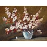 Cherry Blossom watercolour by Scottish artist James Gray exhib G.I, R.S.A, R.A