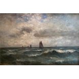 Colin John Macintosh Scottish circa 1900'sartist original signed oil painting Squall on the Firth