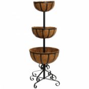(LF186) 3 Tier Metal Garden Flower Fountain Plant Display Stand with Coco Liners Our flowe...