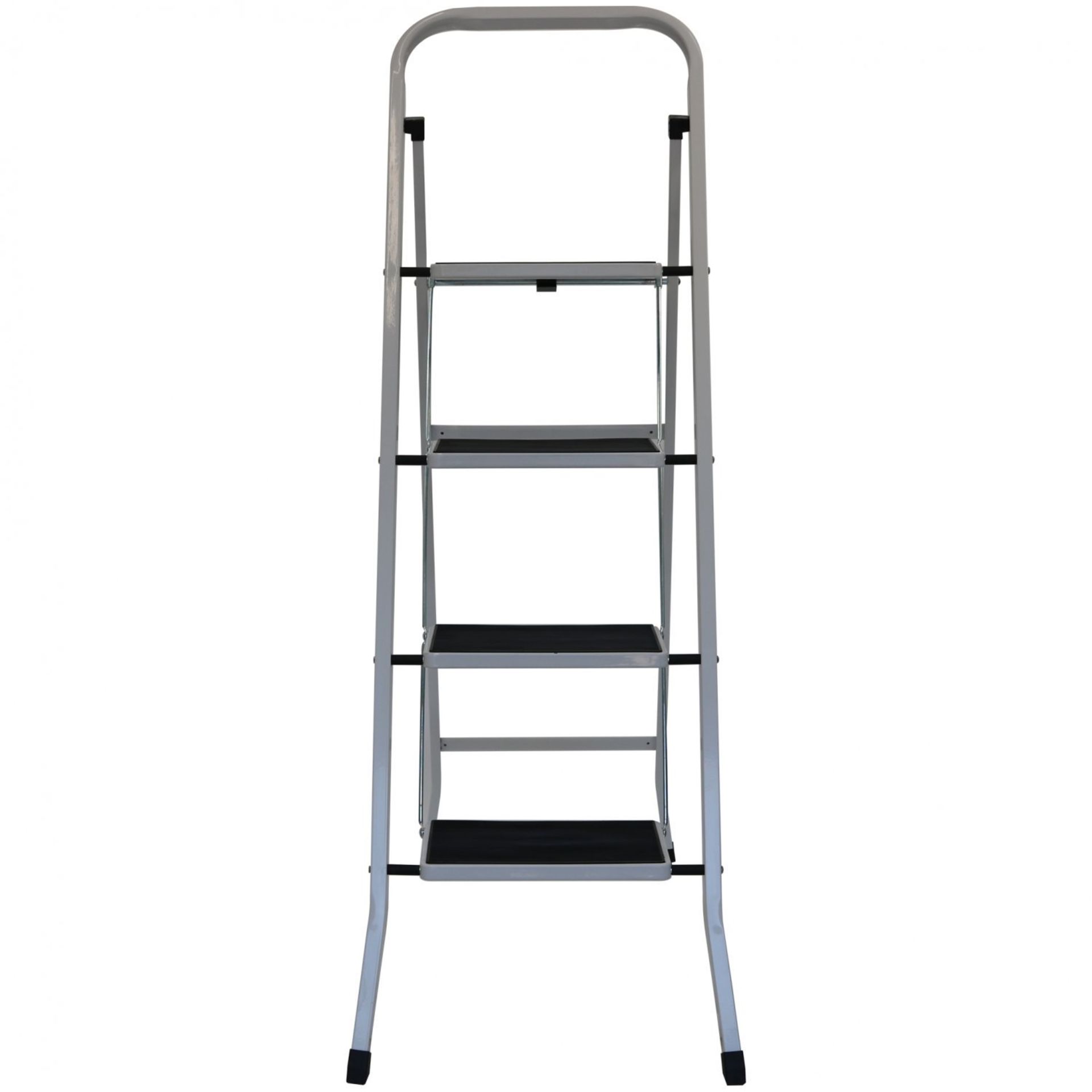 (LF51) Foldable 4 Step Ladder Stepladder Non Slip Tread Safety Steel The Foldable 4 Step Lad... - Image 2 of 2