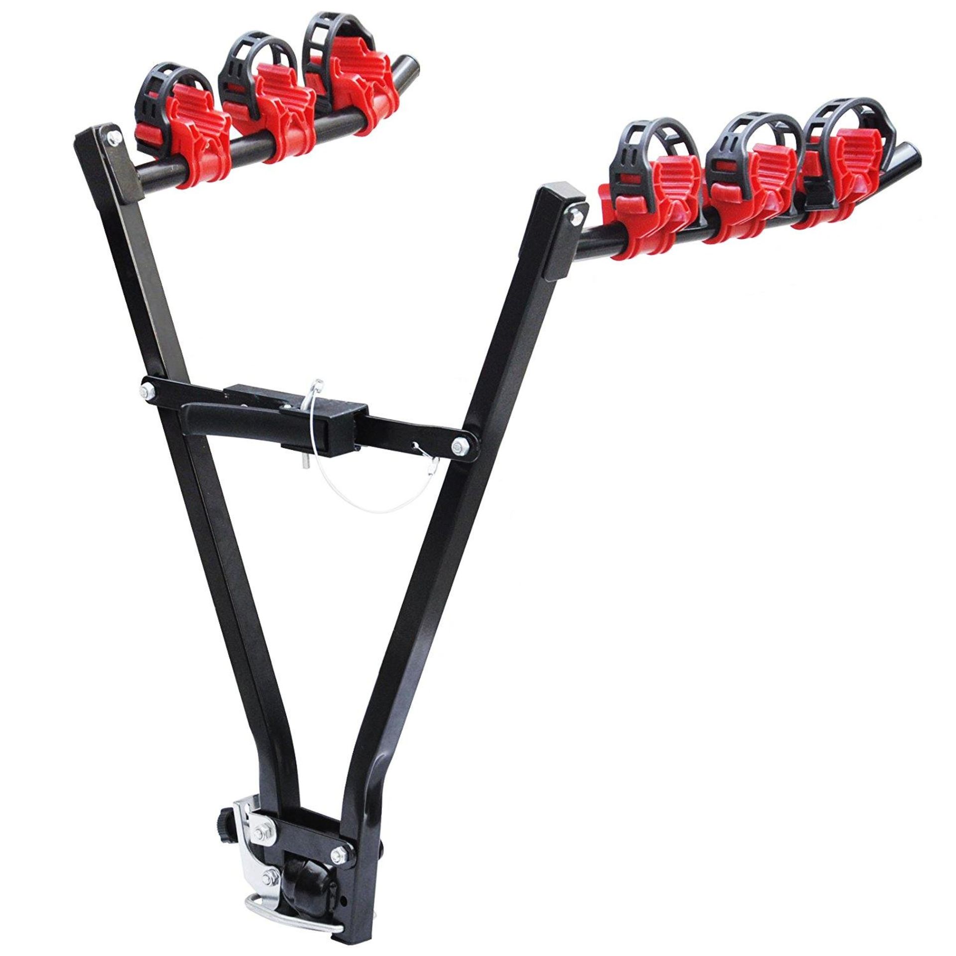 (LF163) Universal 3 Bike Bicycle Tow Bar Car Mount Rack Stand Carrier The universal bike rac... - Bild 2 aus 2