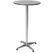 (LF27) 1.1m Aluminium Bistro Table Bar Pub Cafe Party Adjustable Height This elegant alumi...