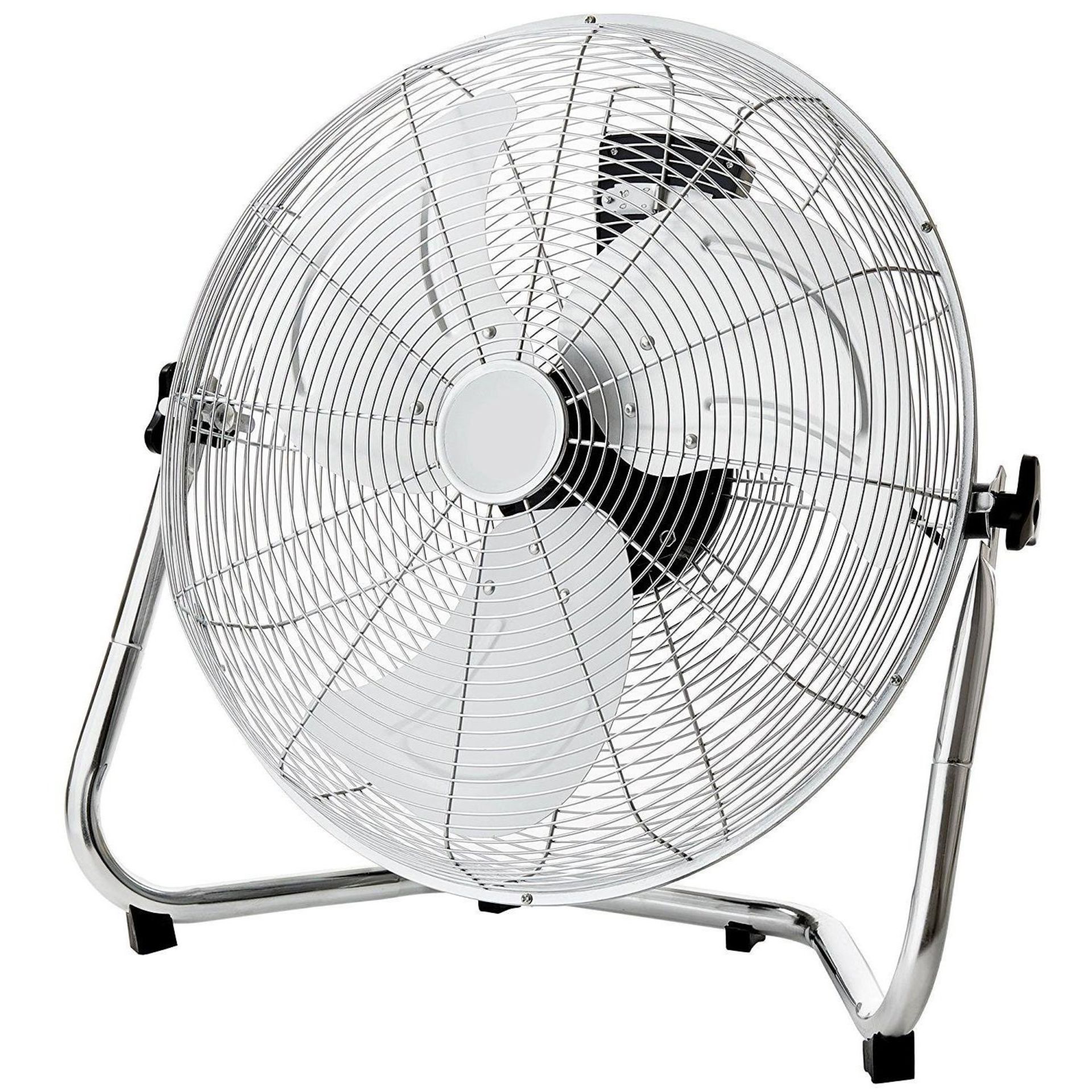 (LF131) 18" Chrome 3 Speed Free Standing Gym Fan 3 Speed Push Button Speed Control Fixed Posi... - Image 2 of 2