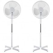 (LF55) 2 x Electrical Oscillating Electric Fans The fan head oscillates and tilts ...