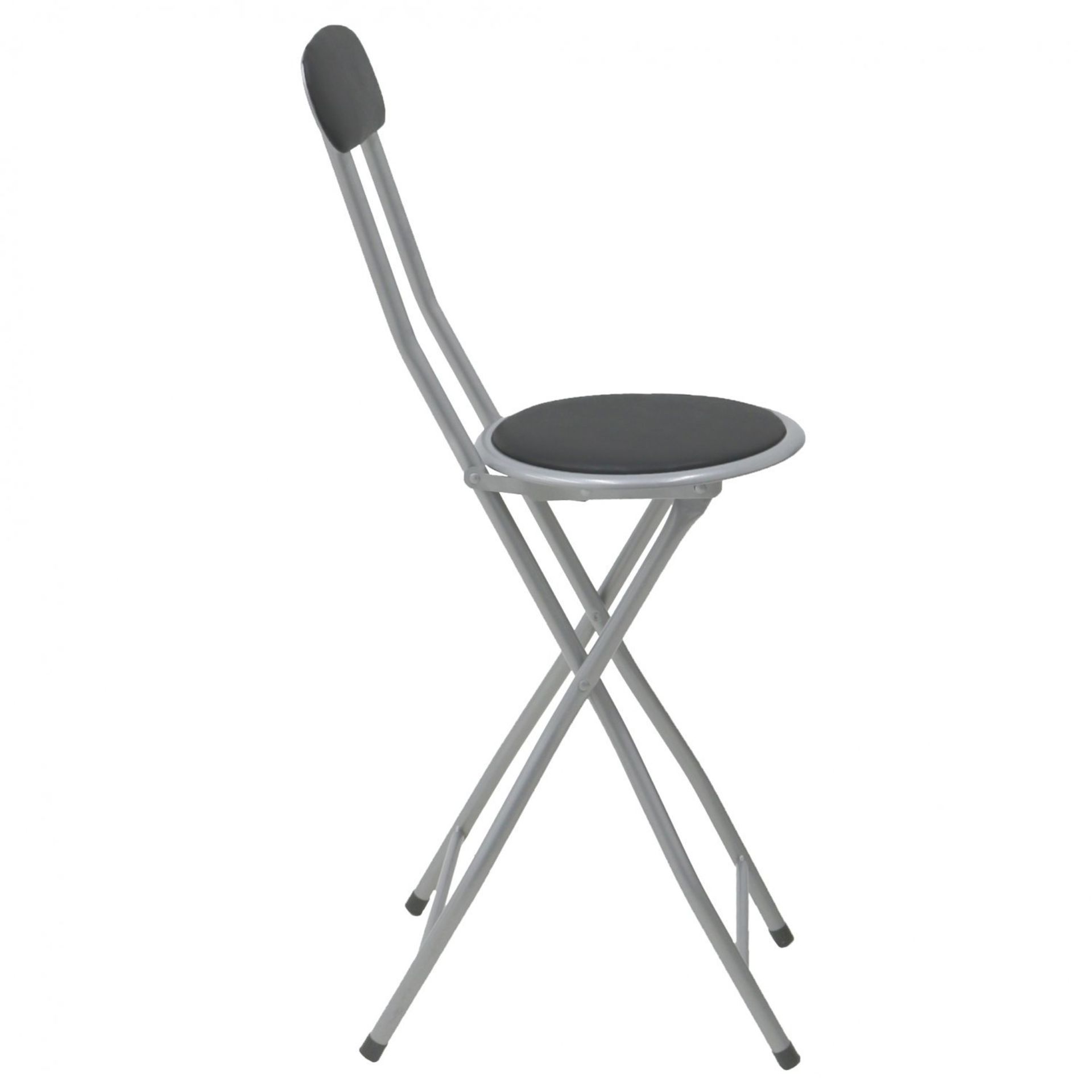 (LF10) Black Padded Folding High Chair Breakfast Kitchen Bar Stool Seat Perfect for sitting ... - Image 2 of 2