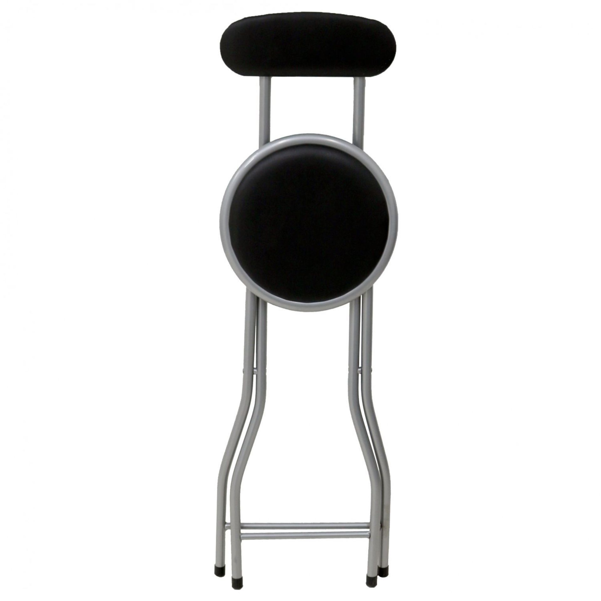 (LF126) Black Padded Folding High Chair Breakfast Kitchen Bar Stool Seat Height: 88cm, Seat Di... - Image 2 of 2