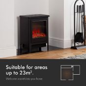 (AP243) 1900W Contemporary Stove Heater The large window displays a realistic LED log fire F...