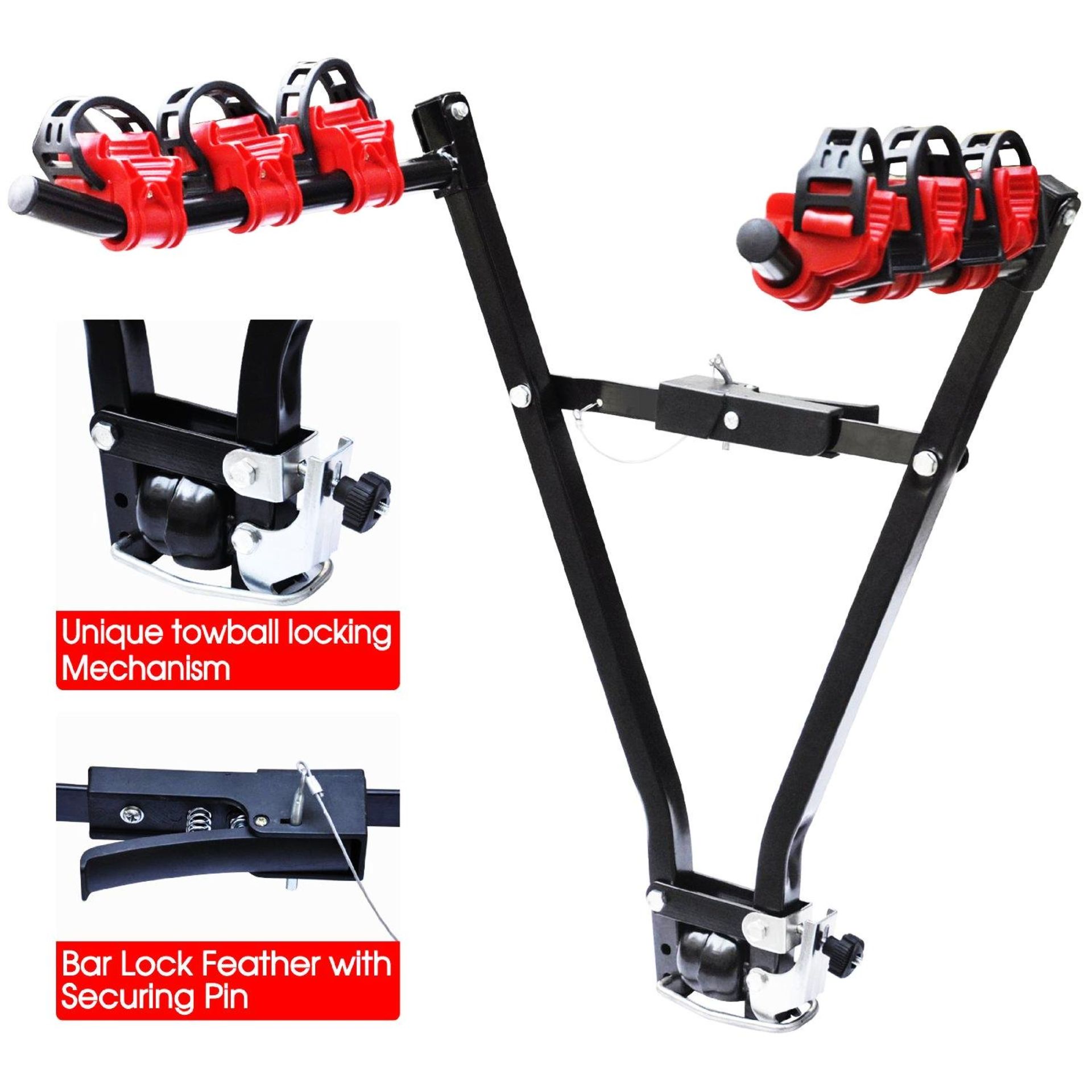 (LF54) Universal 3 Bike Bicycle Tow Bar Car Mount Rack Stand Carrier The universal bike... - Bild 2 aus 2