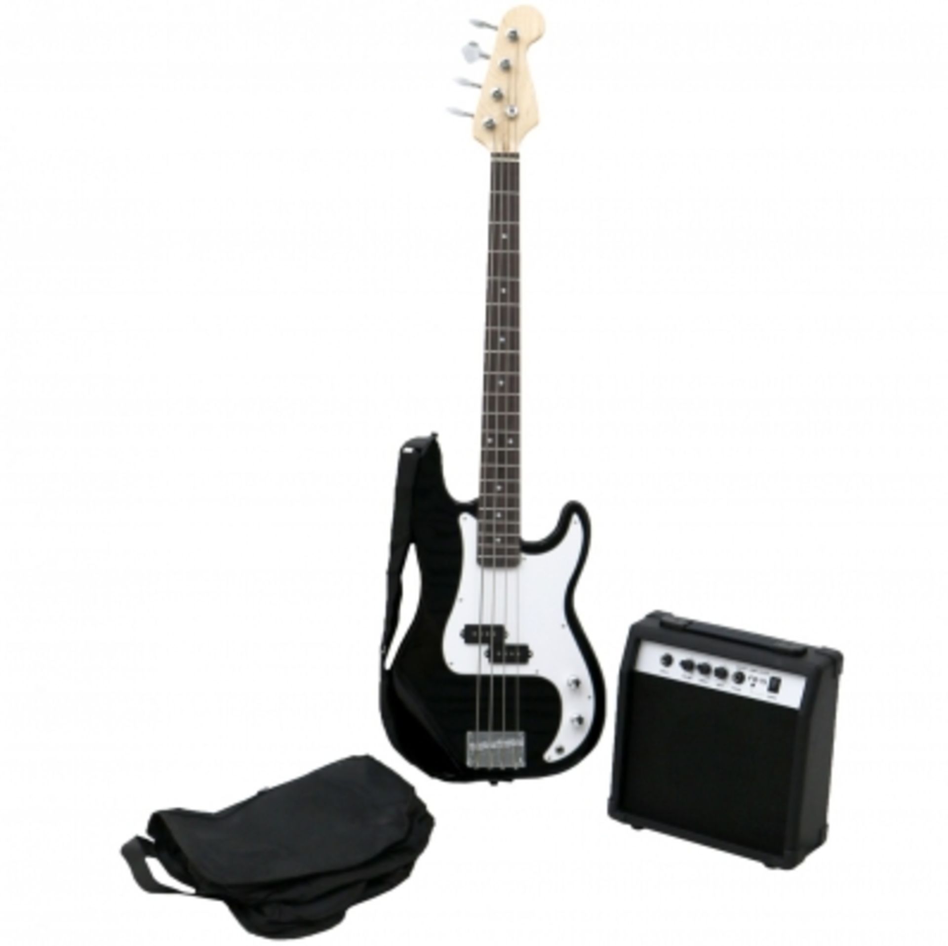 (LF212) PB Precision Style Black 4 String Electric Bass Guitar & 15W Amp The PB is a precisi...