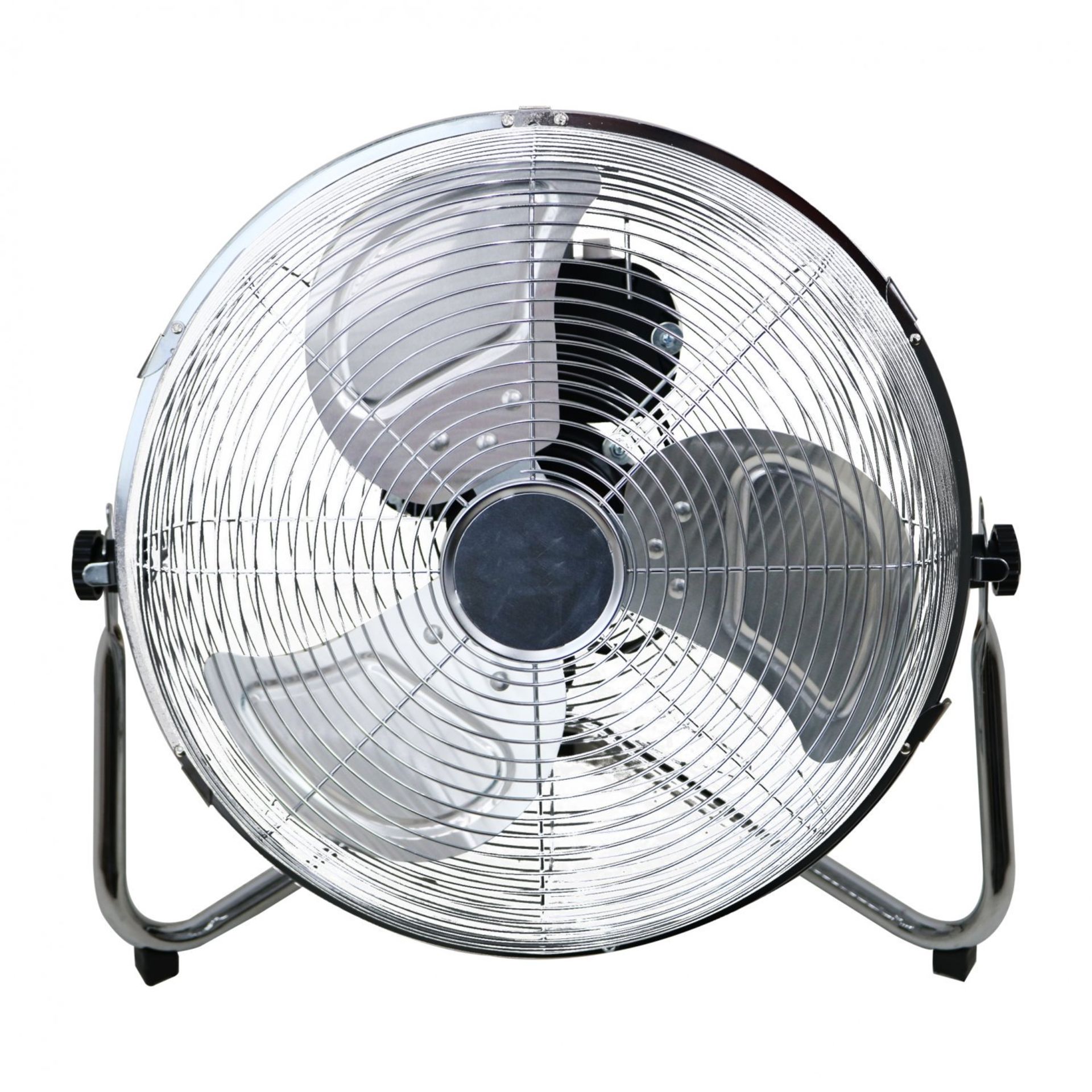 (LF270) 12" Inch Chrome 3 Speed Floor Standing Gym Fan Hydroponic Heavy Duty 3 Speed Push Butt... - Image 2 of 2