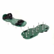 (LF129) Green Garden Lawn Aerating Shoes Sandals Grass Aerator 13 2" Metal Spikes Per Sandal ...