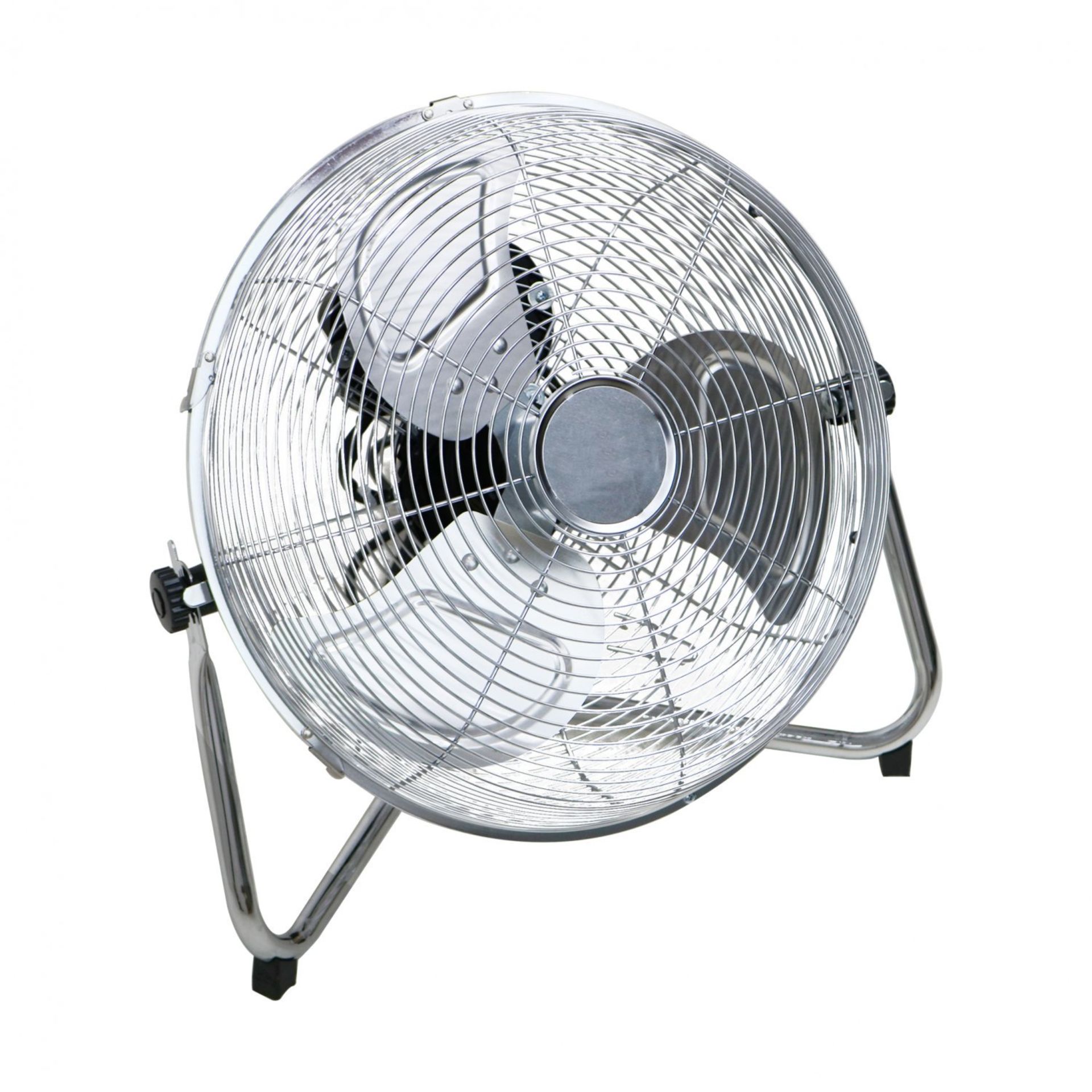 (LF270) 12" Inch Chrome 3 Speed Floor Standing Gym Fan Hydroponic Heavy Duty 3 Speed Push Butt...