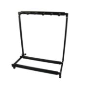 (LF124) 5 Way Multi Guitar Rack Holder Stand Electric Acoustic Bass Holds Up To 5 Guitars of A...