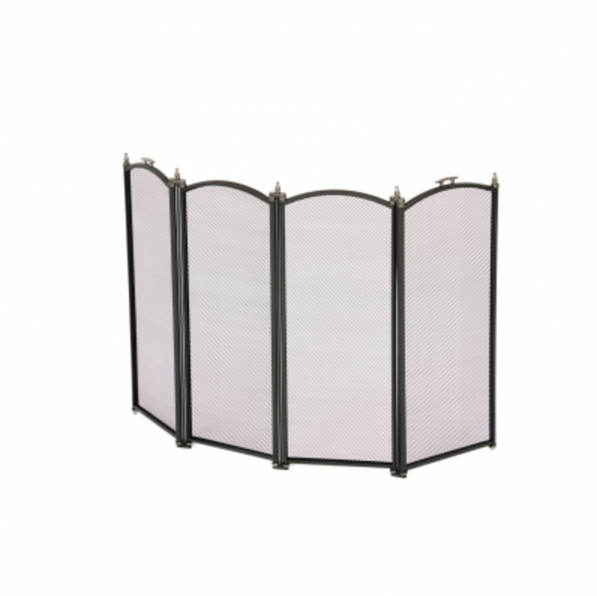 (LF43) Heavy Duty Steel 4 Panel Fire Screen Spark Guard The fire screen provides both a st...