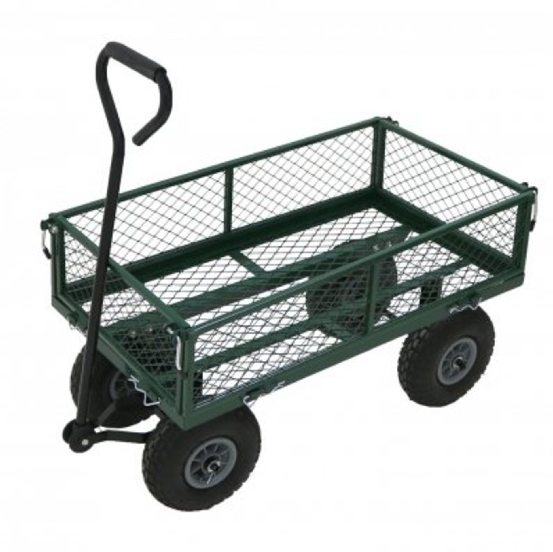 (LF75) Heavy Duty Metal Gardening Trolley - Green Trailer Cart Our latest arrival is the gar...