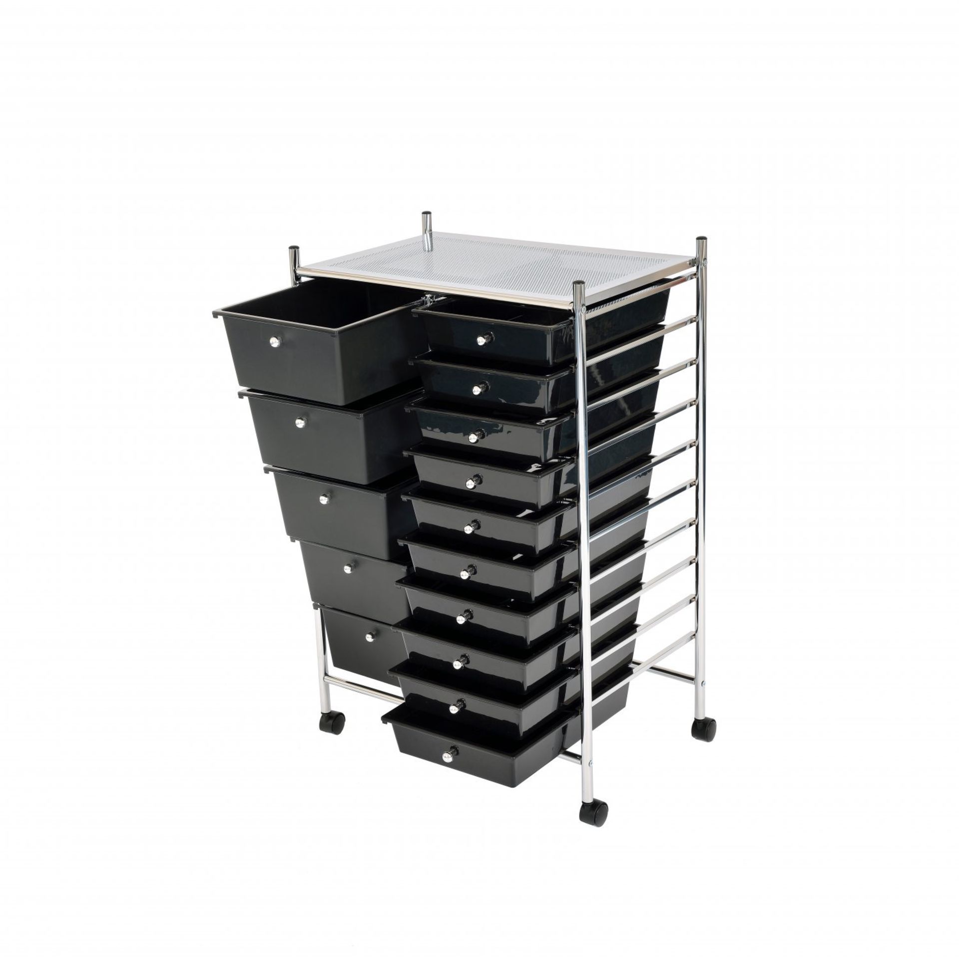 (LF133) 15 Drawer Storage Mobile Makeup Salon Trolley Portable Organiser Dimensions: 64 x 39... - Image 3 of 3