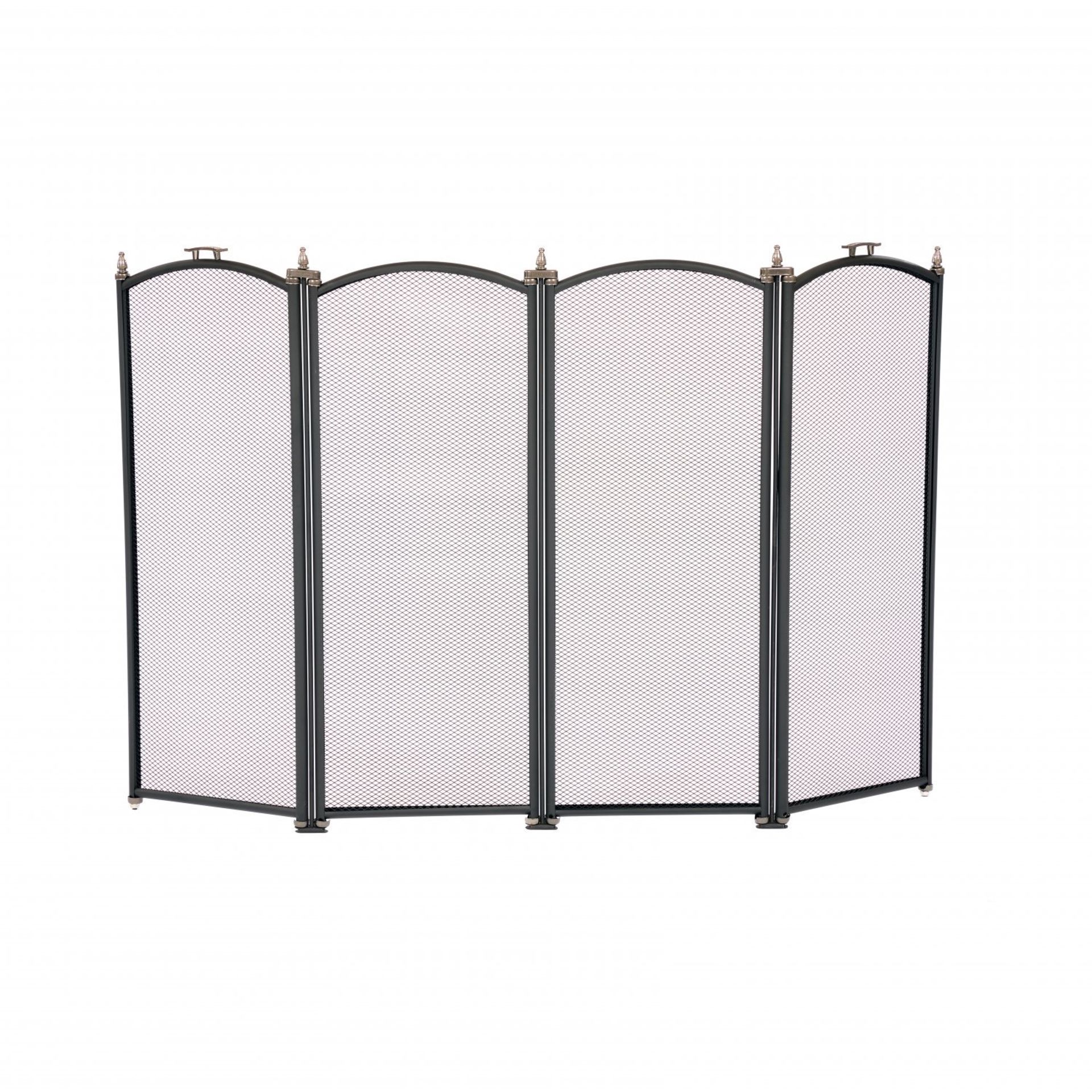 (LF43) Heavy Duty Steel 4 Panel Fire Screen Spark Guard The fire screen provides both a st... - Image 2 of 2