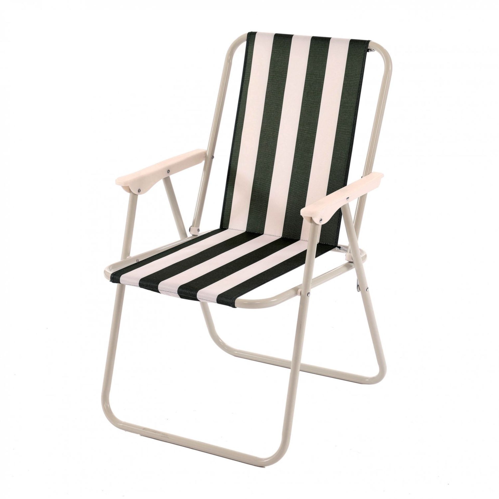 (LF65) 2x Stripey Camping Festival Party Folding Outdoor Chairs with Armrests Whether its t... - Bild 2 aus 2