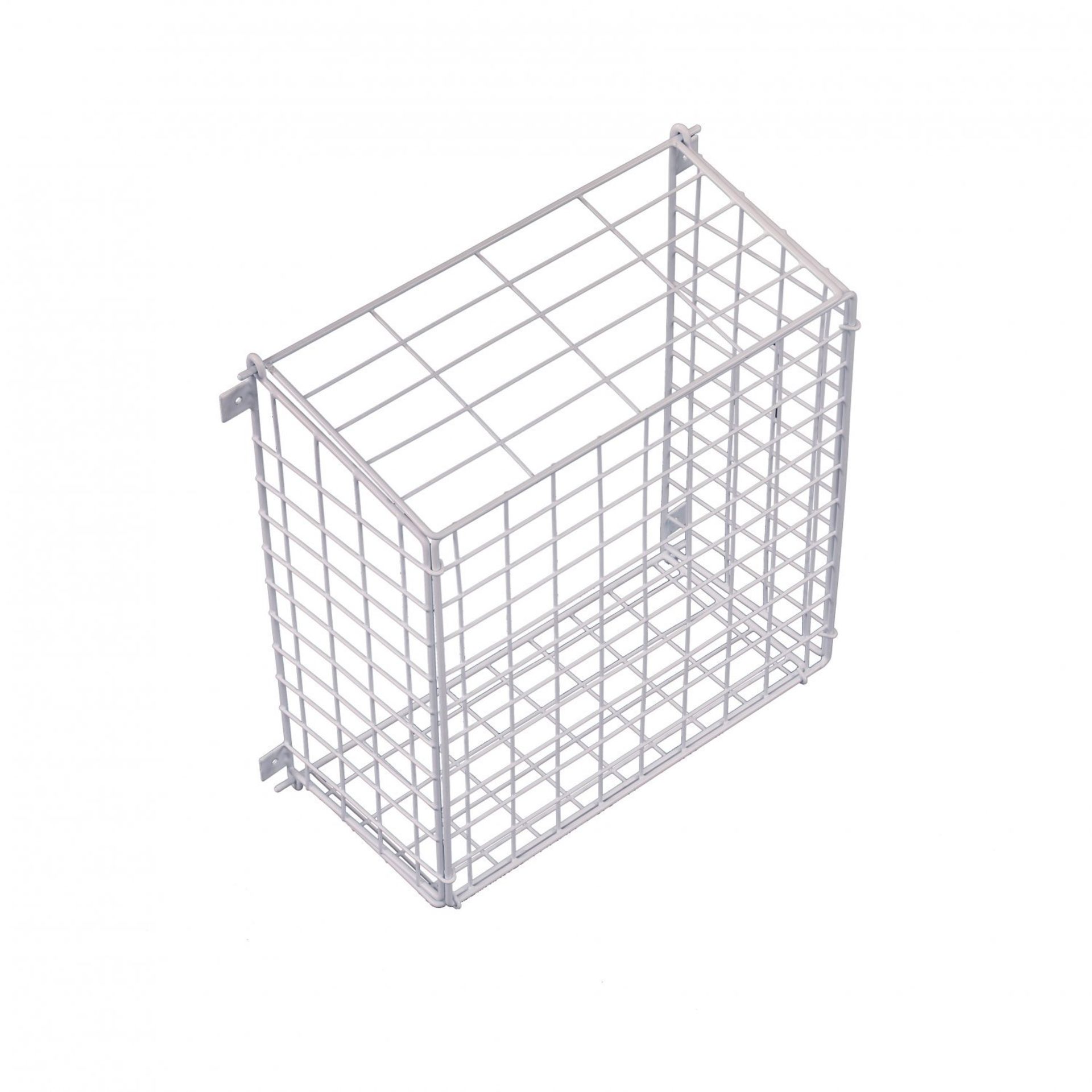 (LF263) Large Letterbox Door Post Mail Catcher Basket Cage Holder Guard Lift Up Top Steel wit... - Image 2 of 2