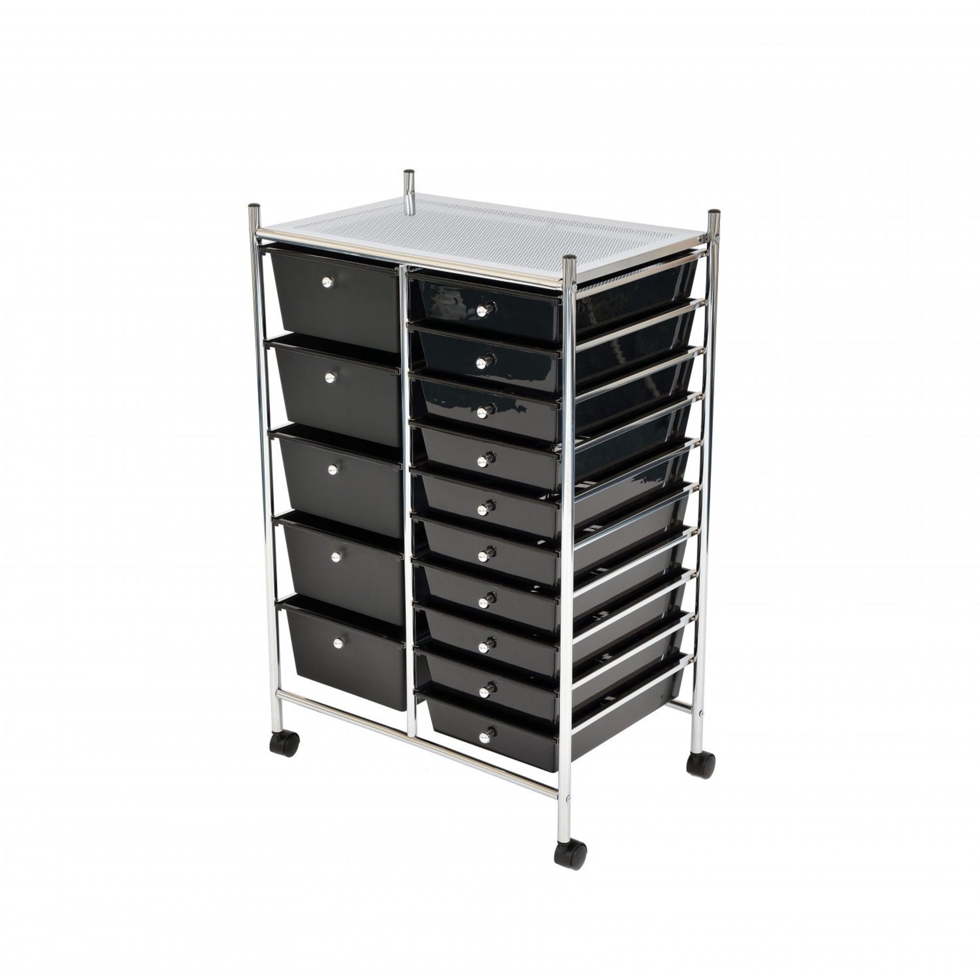 (LF133) 15 Drawer Storage Mobile Makeup Salon Trolley Portable Organiser Dimensions: 64 x 39... - Image 2 of 3