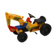 (LF135) Childrens Pedal Ride on Yellow Super Mini Digger Tractor CE & EN71 Certified - Ages 3 ...