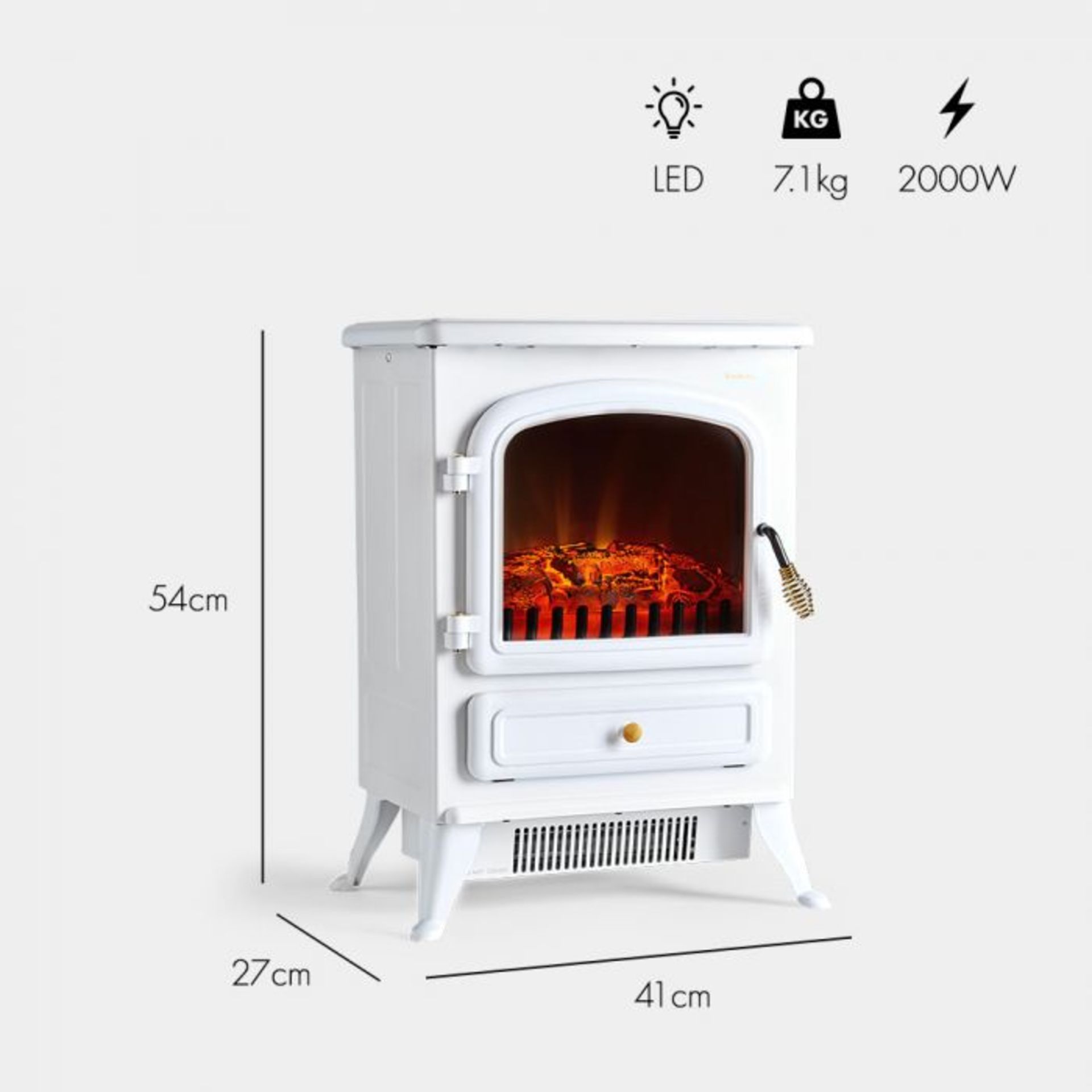 (V132) 1850W Portable Electric Stove Heater Beautifully designed freestanding small stove heat... - Image 4 of 4