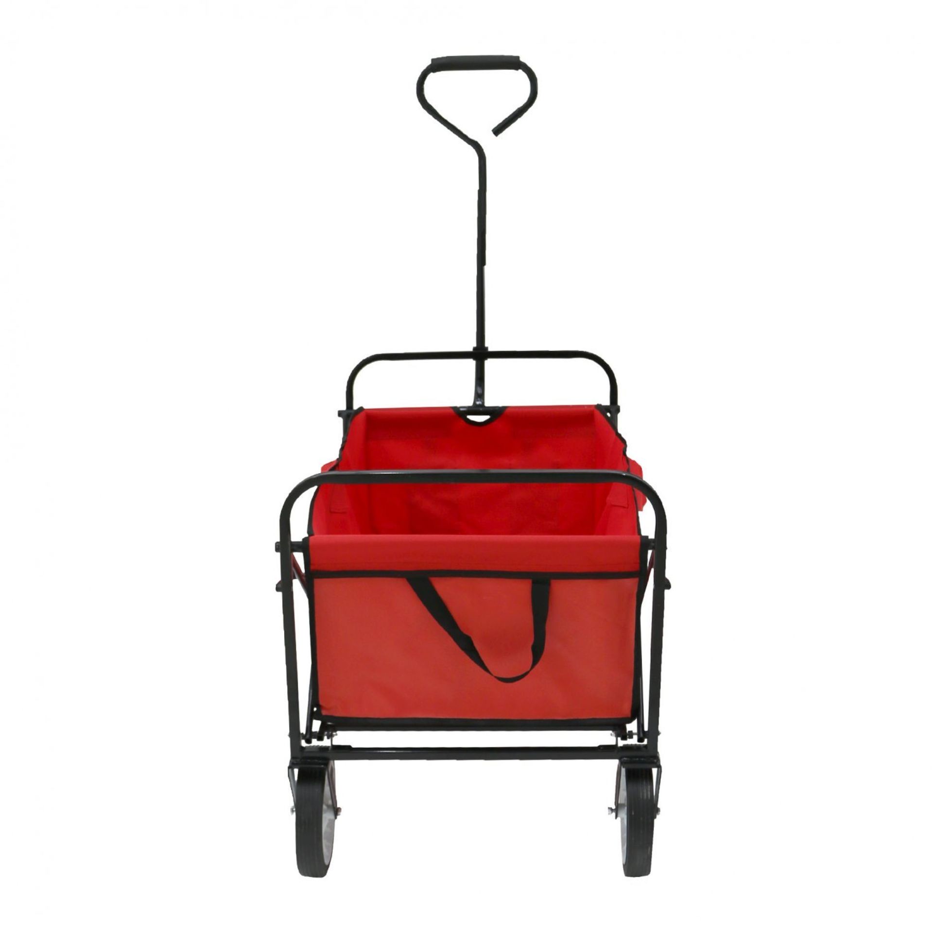 (LF19) Red Heavy Duty Foldable Garden Trolley Cart Wagon Truck The folding garden trolley is... - Image 2 of 2