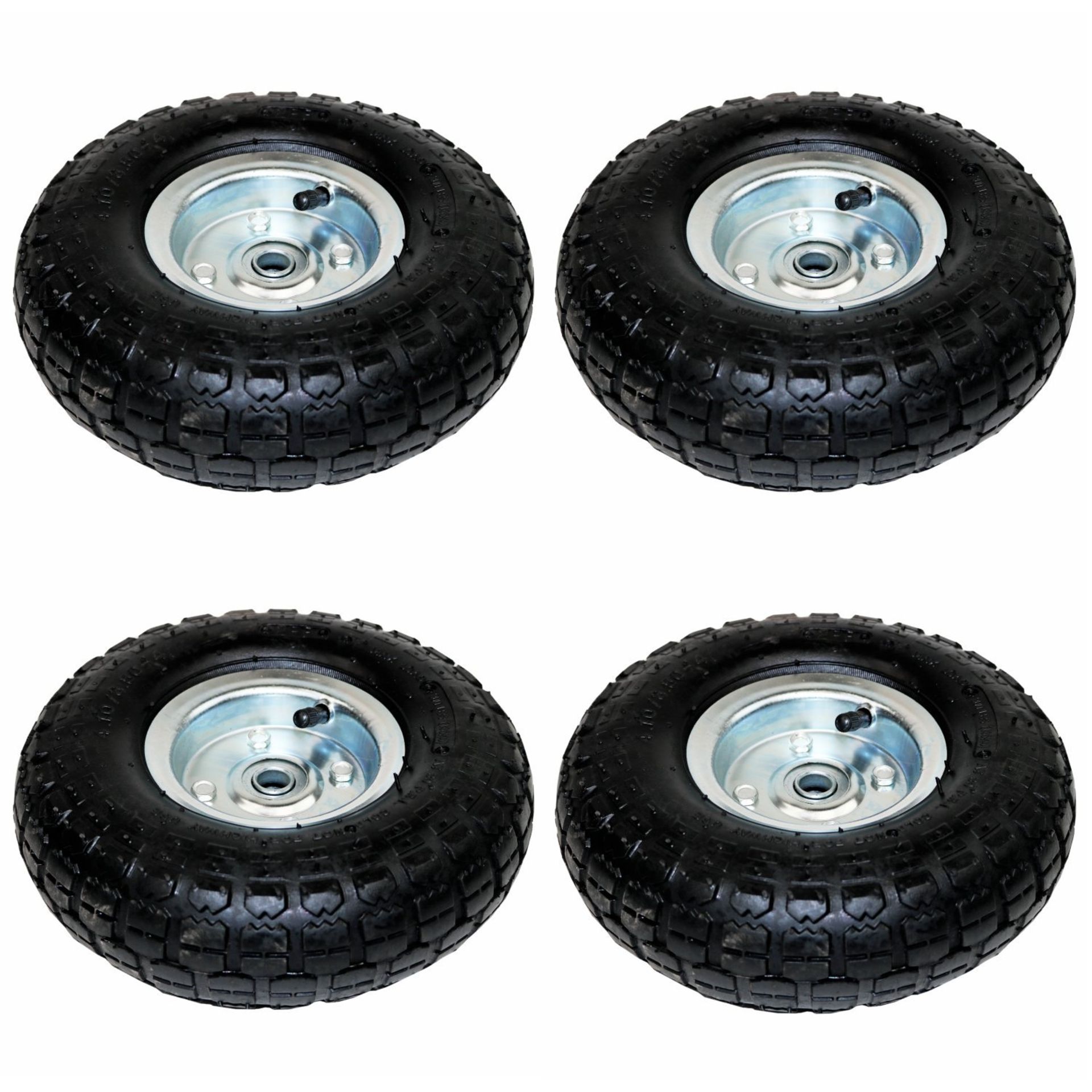 (LF116) 4x 10" Pneumatic Sack Truck Trolley Wheel Replacement Tyre Set Wheel Diameter: 10" (25...