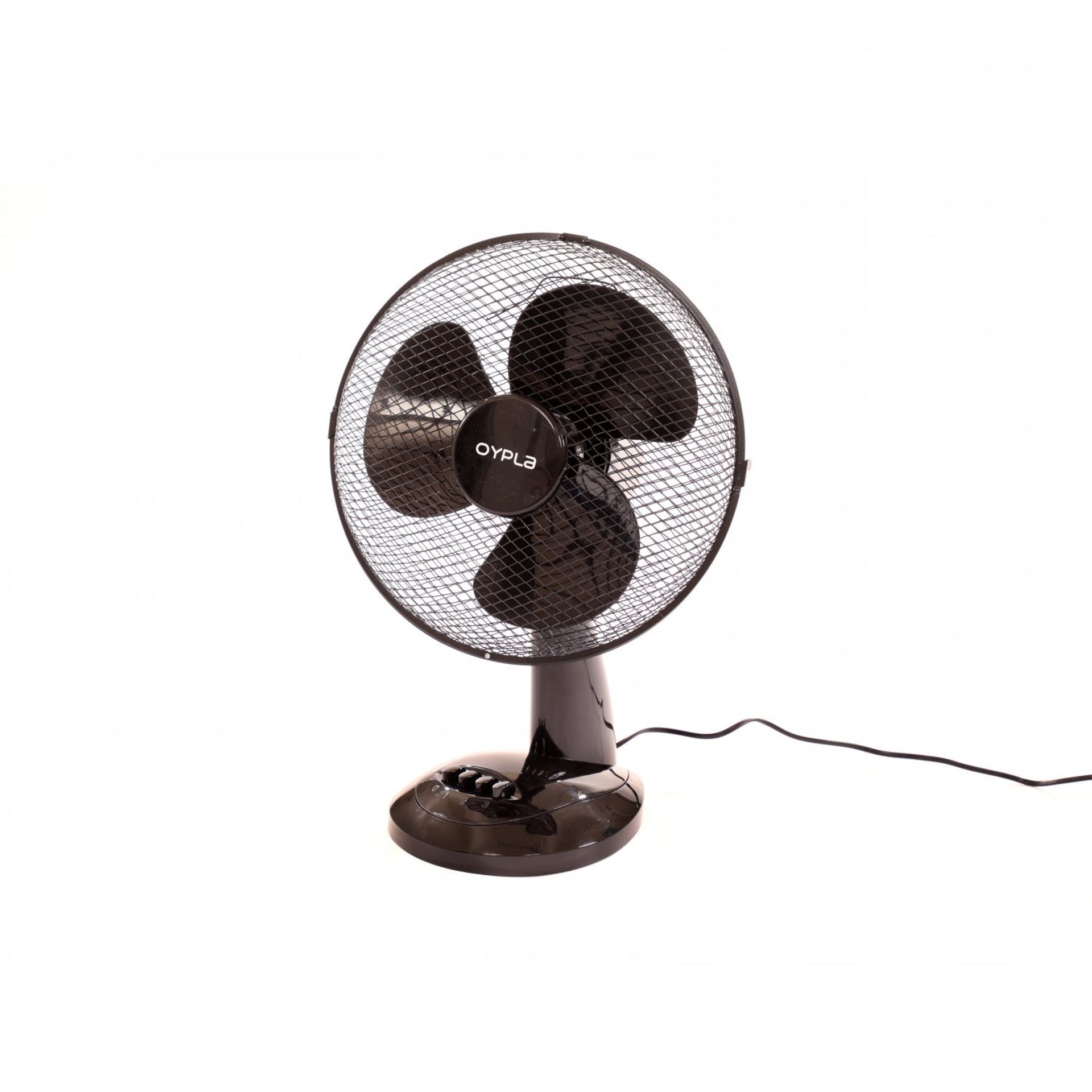 (LF188) 12" 3 Speed Oscillating Black Electric Desk Home Office Fan Stay cool this year with... - Image 2 of 2