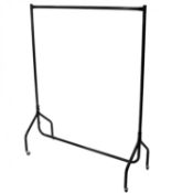 (LF125) 4ft Garment Clothes Rail Super Heavy Duty All Metal Black 4ft Wide, 5ft High - Measure...