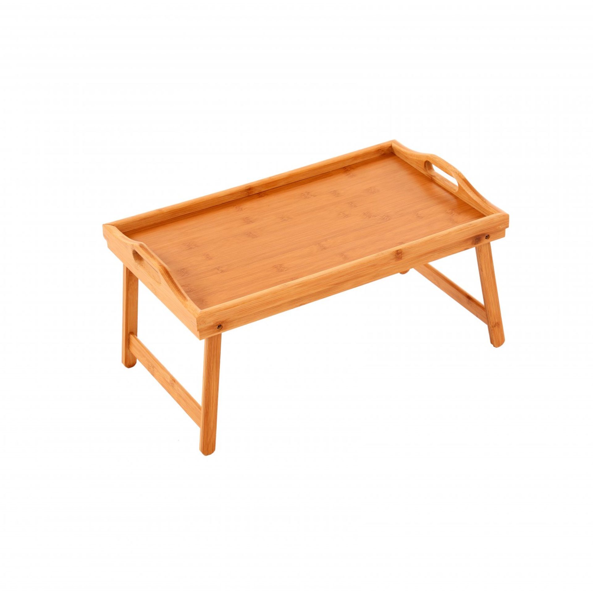 (LF117) Folding Wooden Bamboo Breakfast in Bed Lap Tray Made from 100% Natural Bamboo Weight:... - Bild 2 aus 2