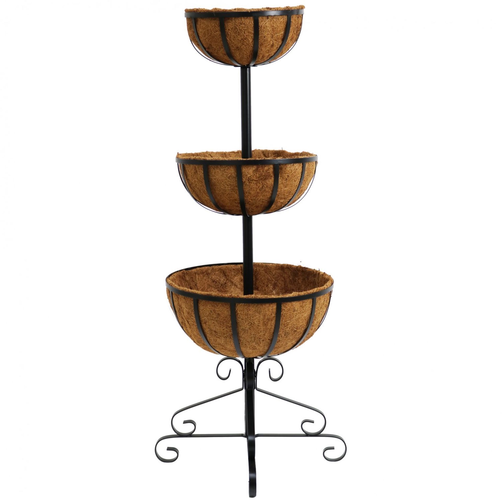 (LF186) 3 Tier Metal Garden Flower Fountain Plant Display Stand with Coco Liners Our flowe... - Bild 2 aus 2