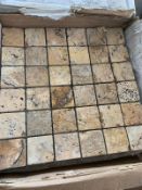 50 x Yellow Tumbled Travertine Mosaic 4.8x4.8cm