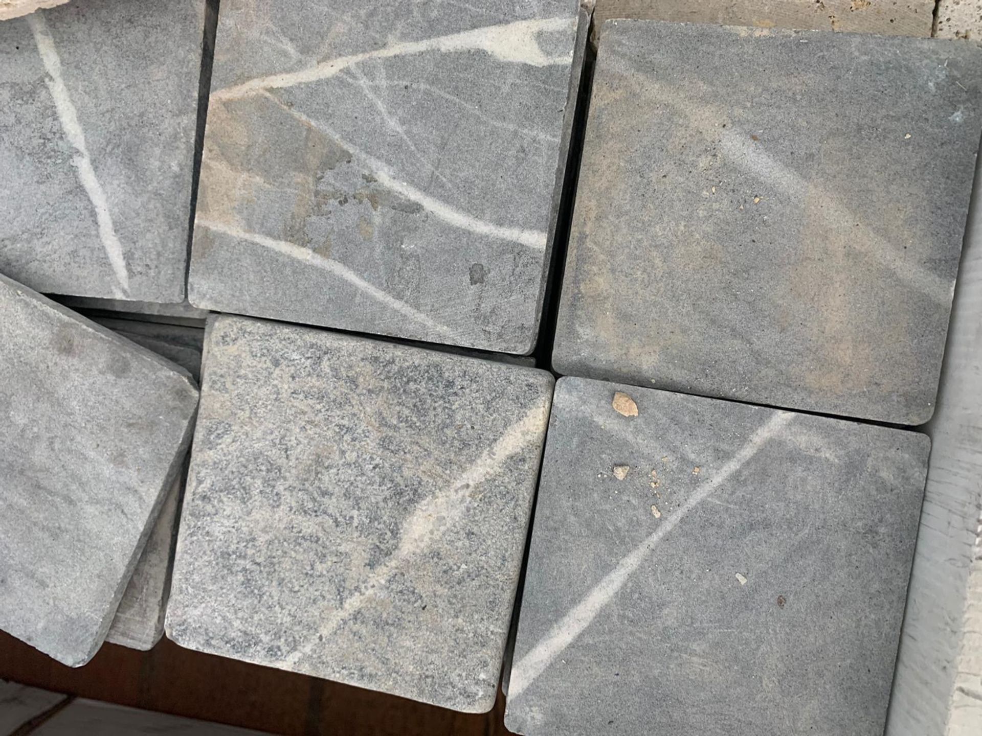 300 x Black Tumbled Natural Stone tiles 10x10cm
