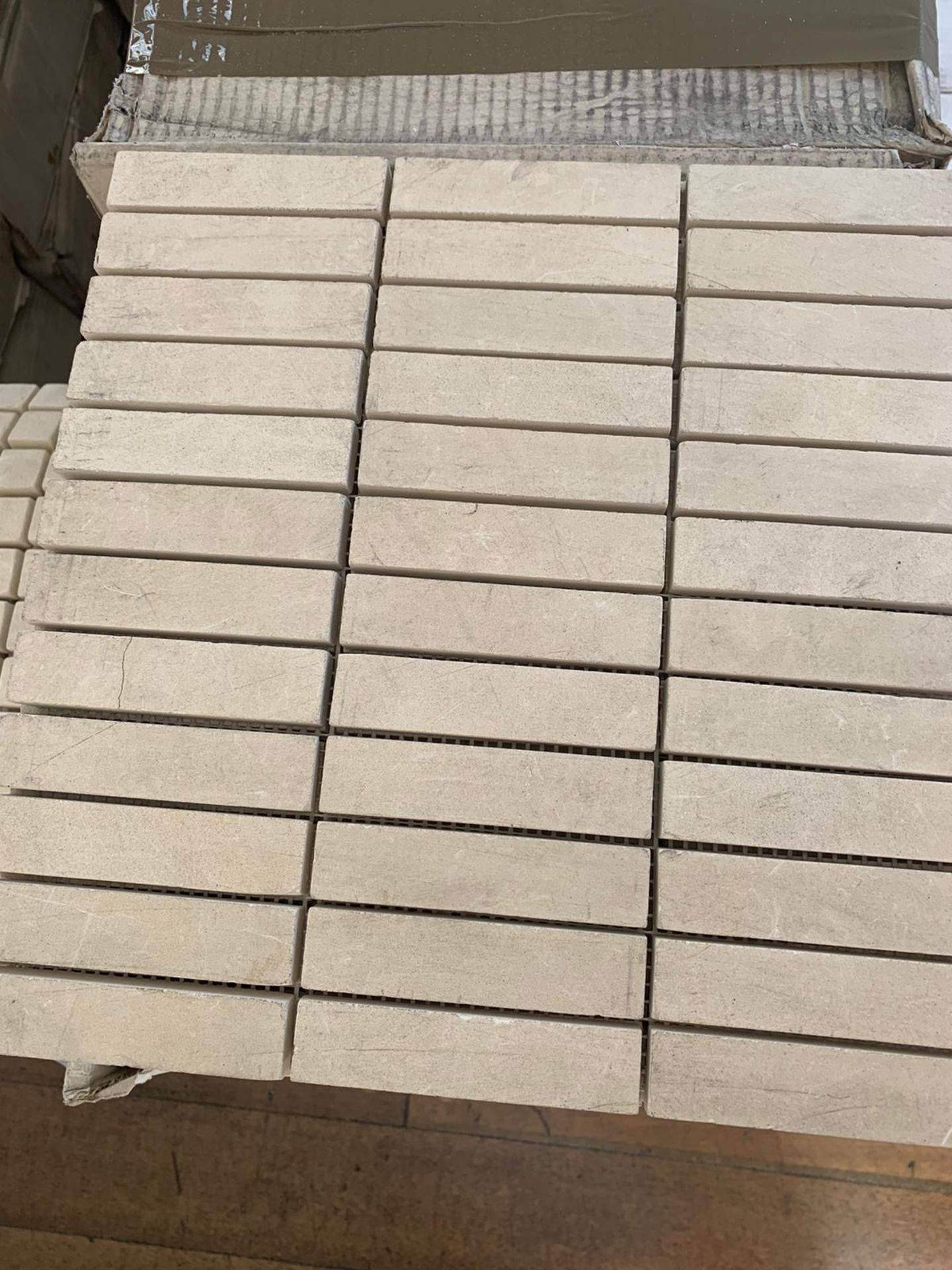 150 x Crema Nova Marble Mosaic 2.3x10cm