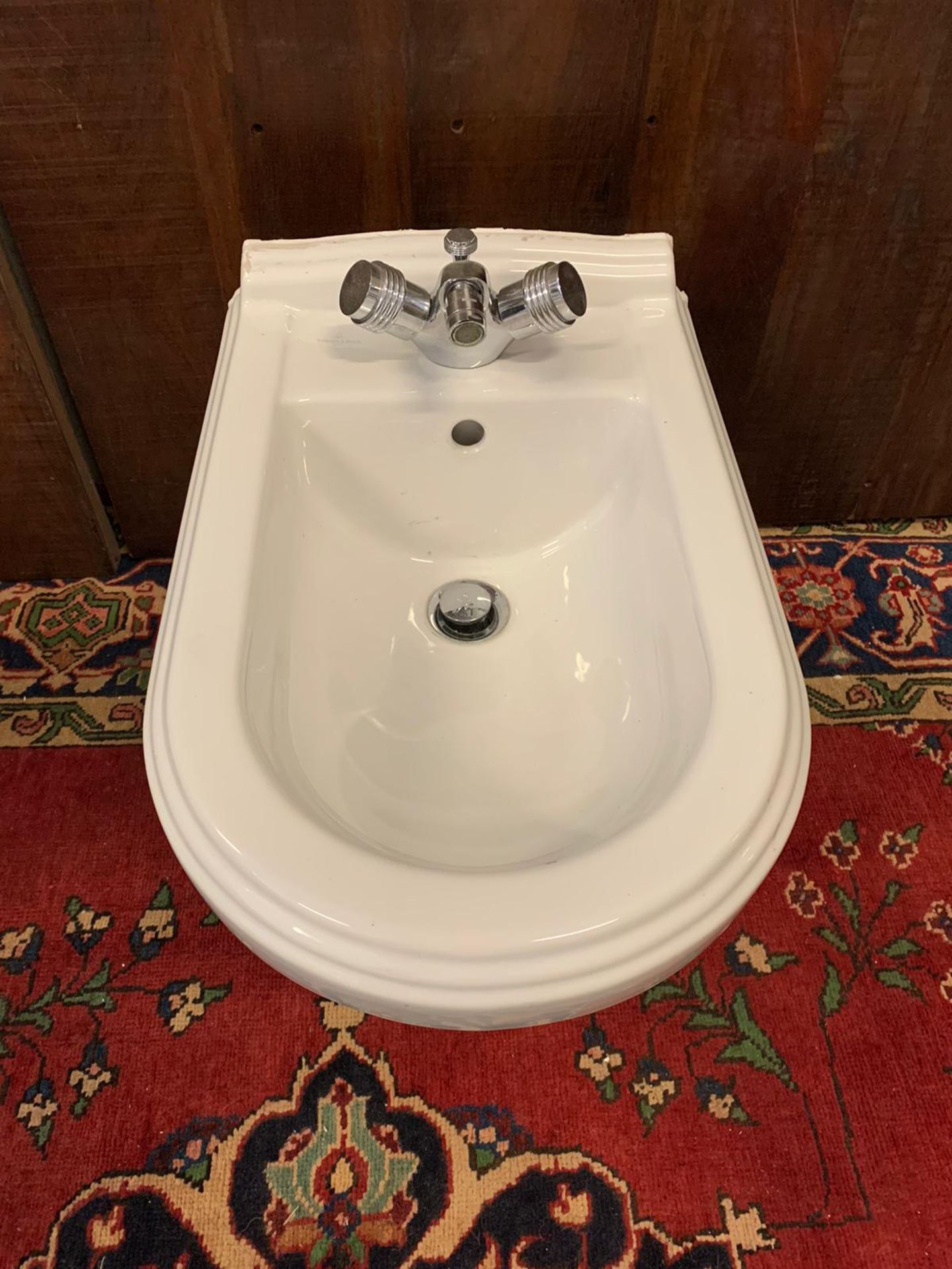 VILLEROY & BOCH BIDET BASIN WITH CHROME CYLINDER LUXURY FAUCET TAPS BY JEAN-CLAUDE DELEPINE - Image 2 of 4