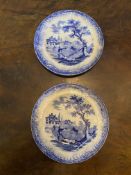 Two C19th blue and white Childs plates