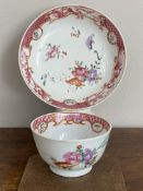 C18th Chinese famille rose tea bowl and saucer