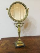 C19th brass mirror