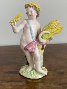 C18th Italian pottery putti representing spring