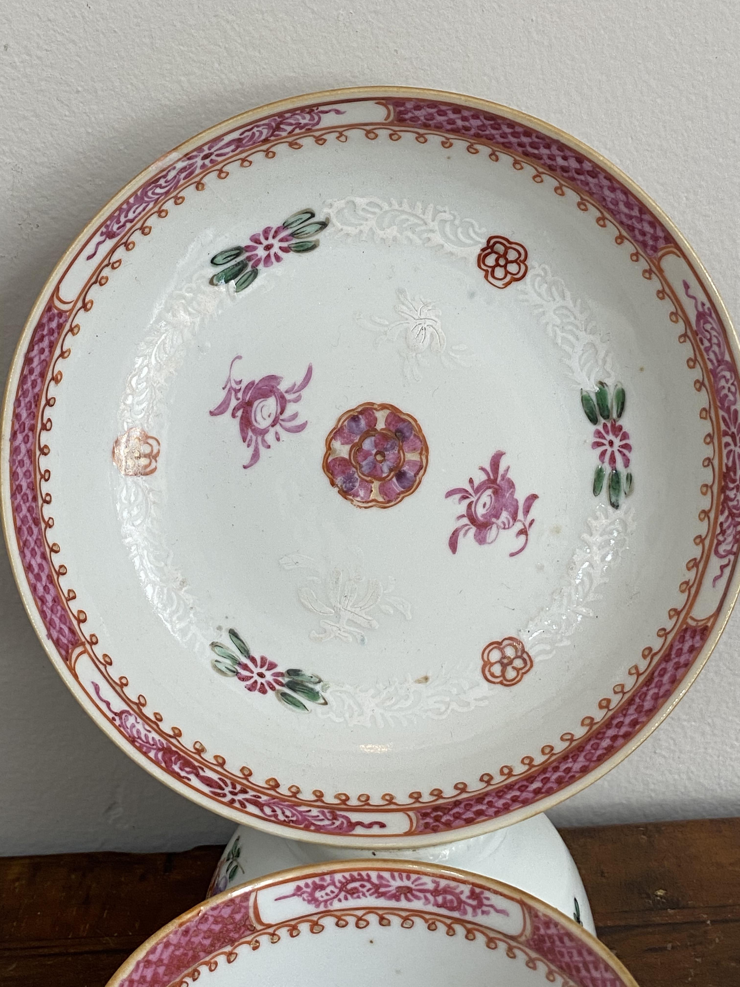 C18th Chinese famille rose tea bowl and saucer - Image 2 of 6