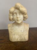 Alabaster head of young girl