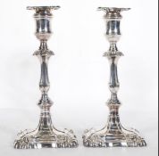 Pair of silver plate candlesticks