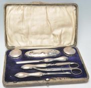 20th-century silver ladies vanity set