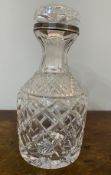 Decanter with silver hallmarked collar