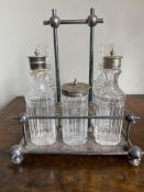 A late 19th century silverplated cruet set