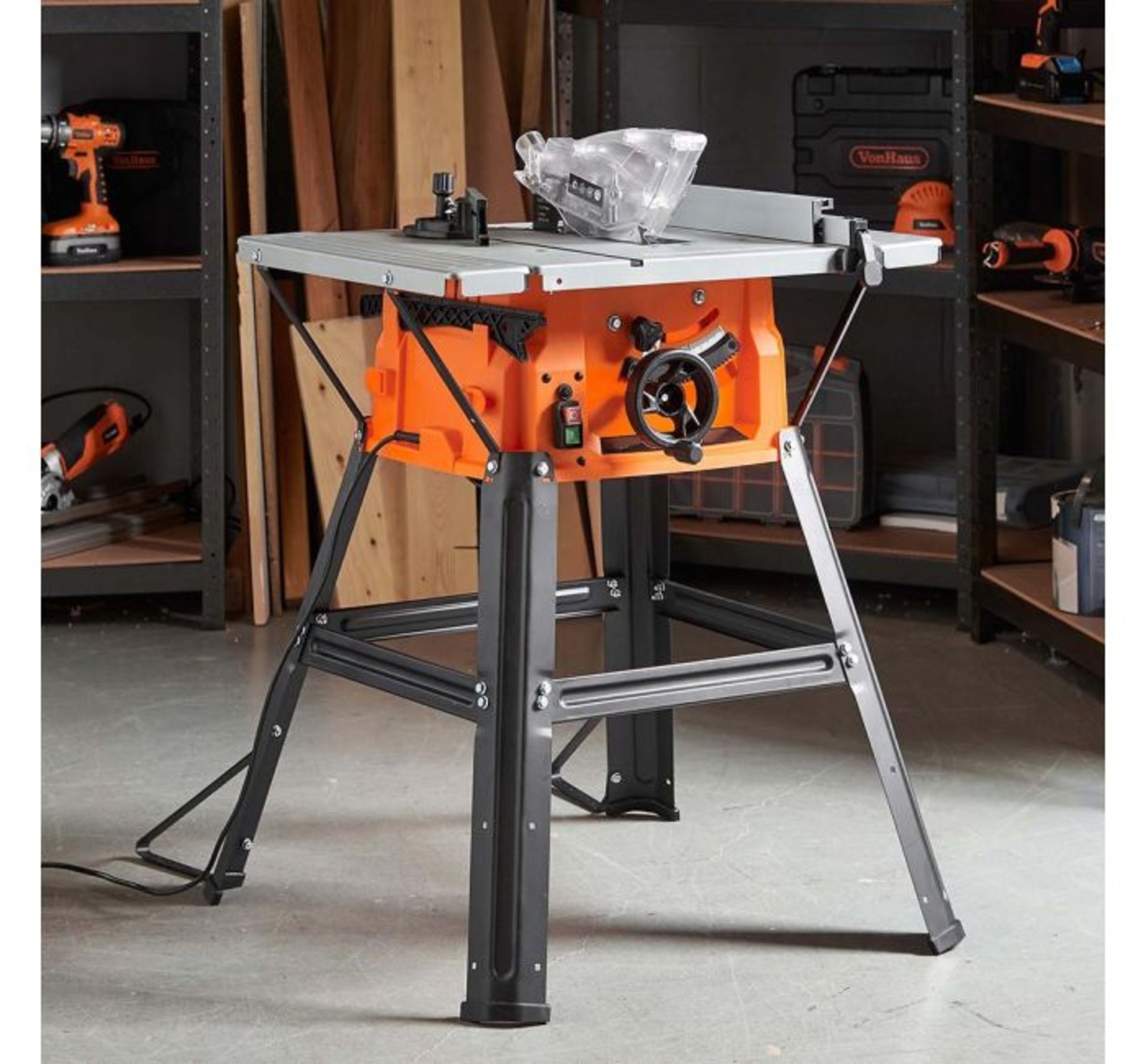 (WK2) 1500W 8” Table Saw 1500W table saw features a 0-45° cutting range 0°max 70mm / 45°... - Image 2 of 3