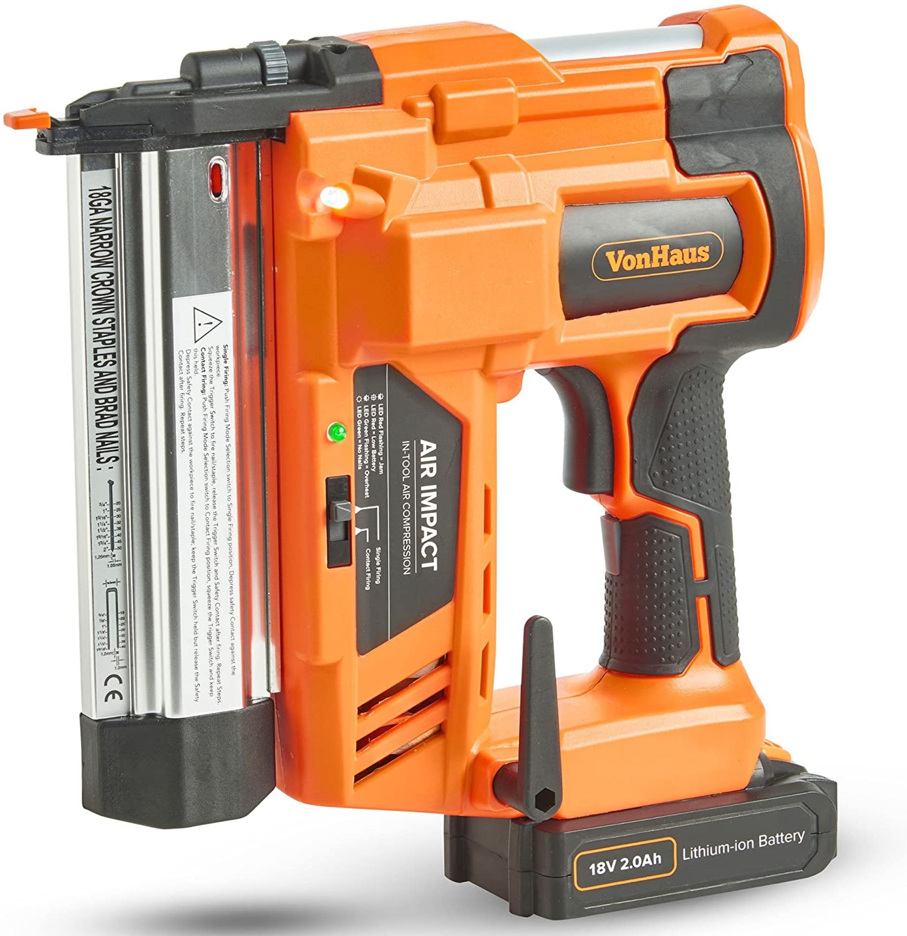 (WK32) Cordless Nail Gun with 18v Battery, Charger and 200 Nails/Staples - 2 in 1 Stapler Naile... - Image 2 of 3